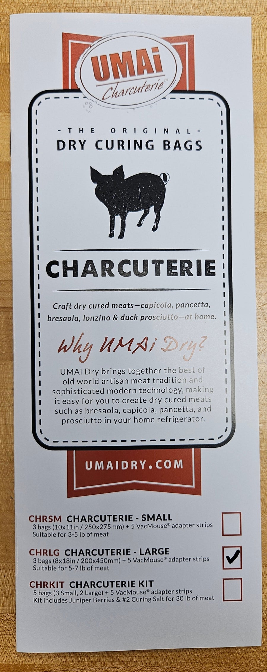 UMAI DRY CHARCUTERIE CASINGS LARGE 3 PER PKG