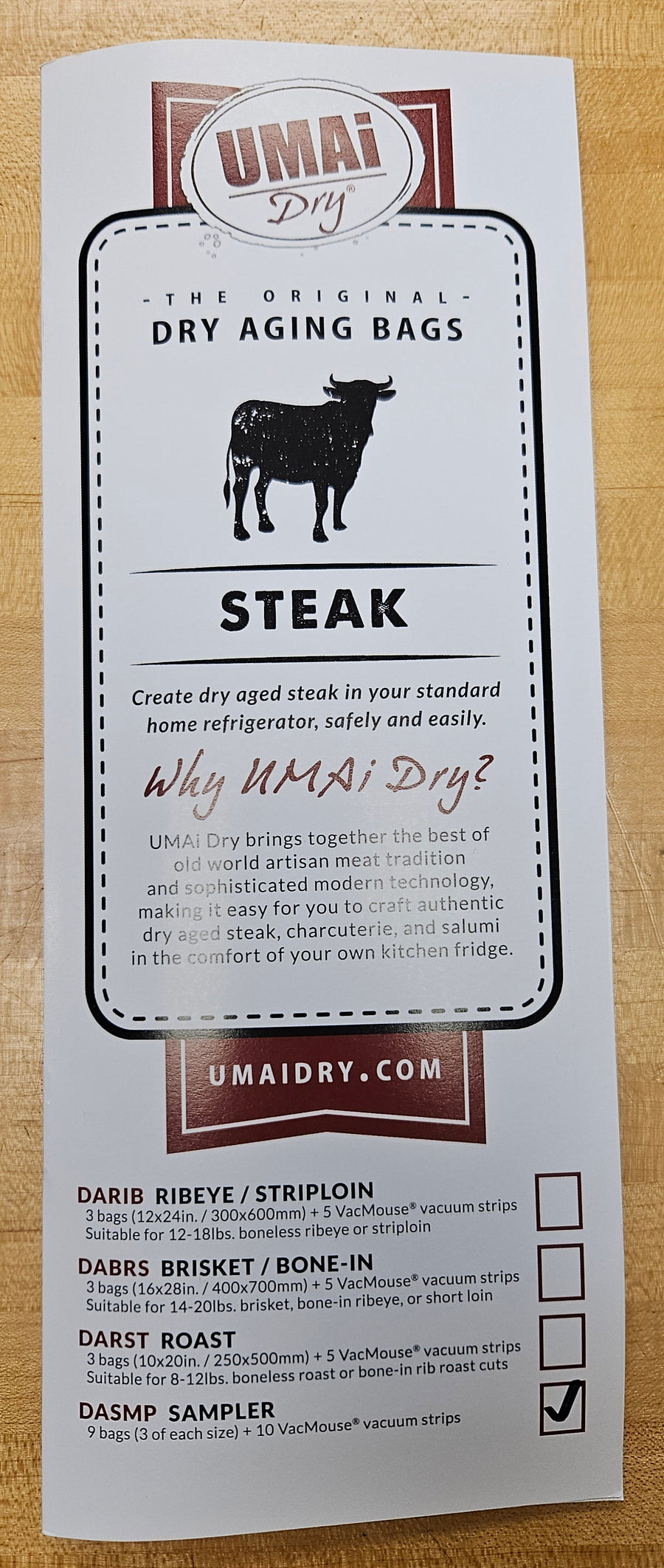 UMAI DRY DRY AGE/CHARCUTERIE SAMPLER PACK W/ VACMOUSE